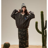 Unisex Jacket Vintage Hooded Hooded Jacket Windproof Collar Sweater Jacket